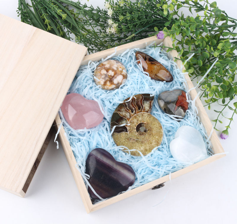 Thumbnail: 7 Chakra Stones Box: Crystal Gift Box with Healing Stones (Customizable)