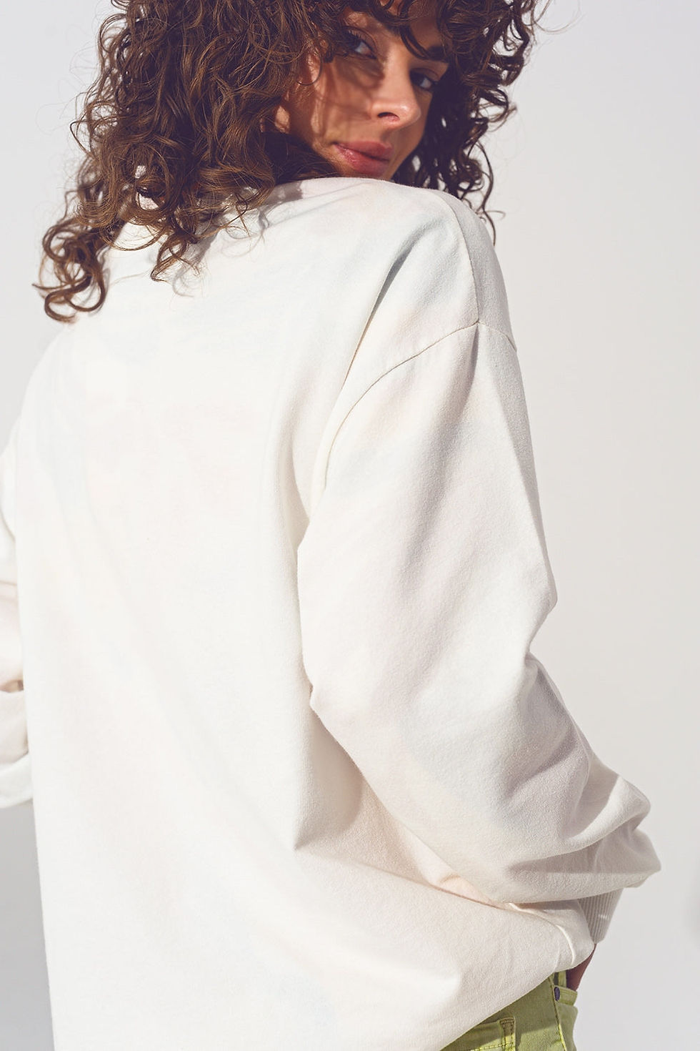 Thumbnail: GRL PWR Text Sweatshirt in White