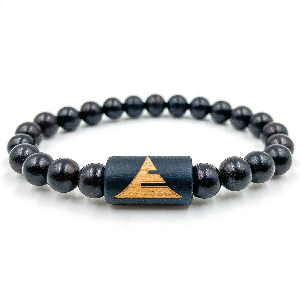 थंबनेल: Solid - Ebony Blackwood Mala Beaded Bracelet