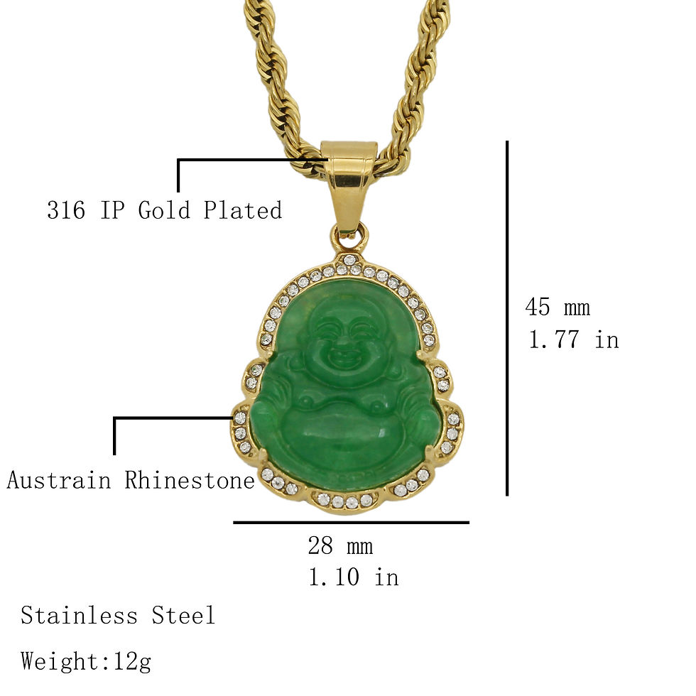 Thumbnail: Multi Color Natural Jade Buddha Necklace