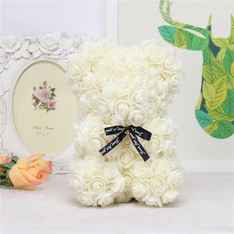 Thumbnail: DIY Artificial PE Flower Bear Rose 25 cm, Teddy Rose Bear With Box