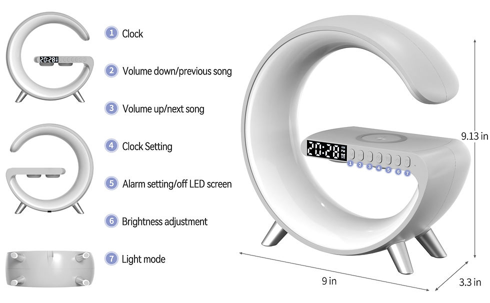 Thumbnail: 256 RGB Smart Alarm Clock Wireless Charger for iPhone (Customizable)