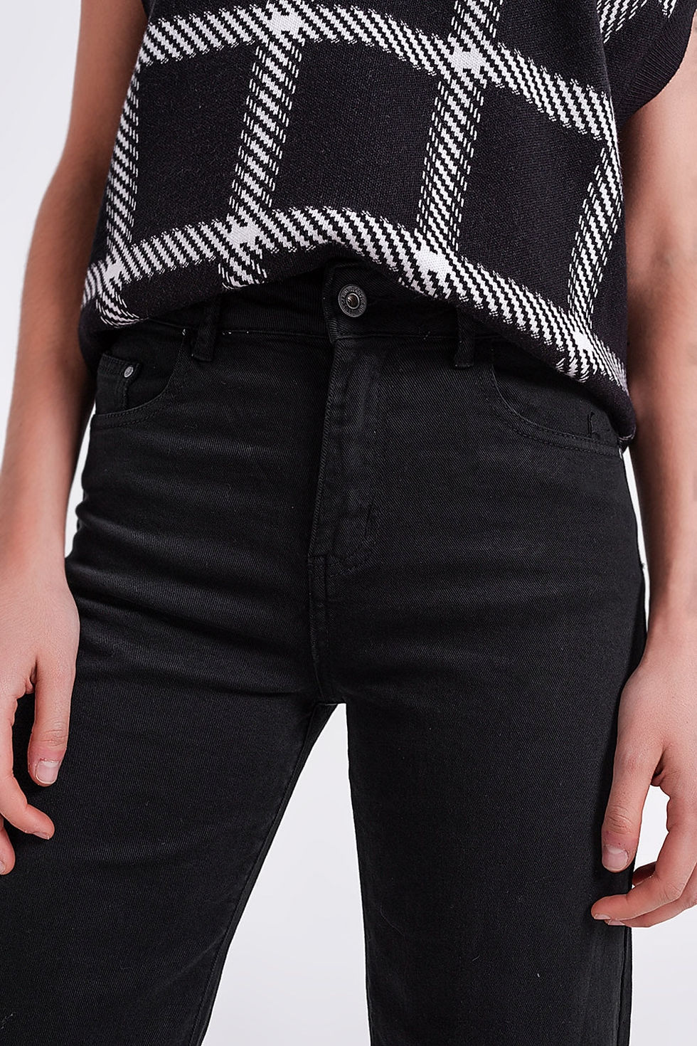 Miniaturbild: Cropped Wide Leg Jeans in Black