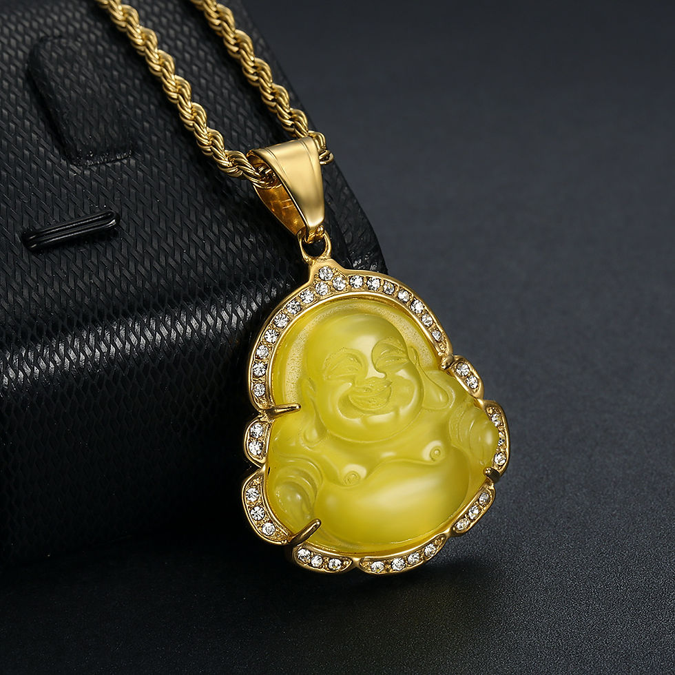 Thumbnail: Amulet: Joy Buddha Necklace with Opal Stone