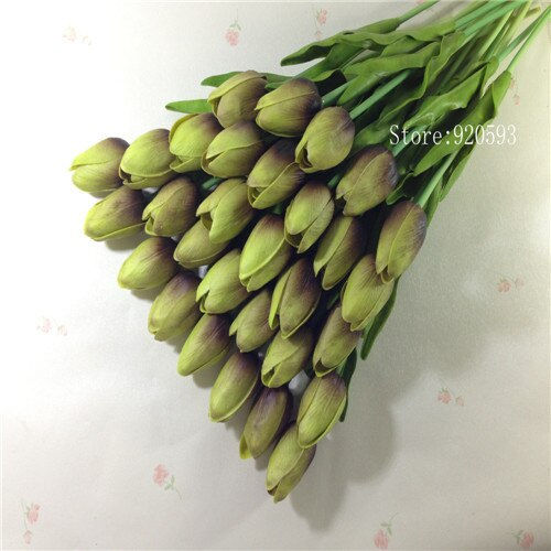 Thumbnail: 1.3.1:  31pcs/Lot PU Mini Tulip Flower Real Touch Wedding Flower Bouquet