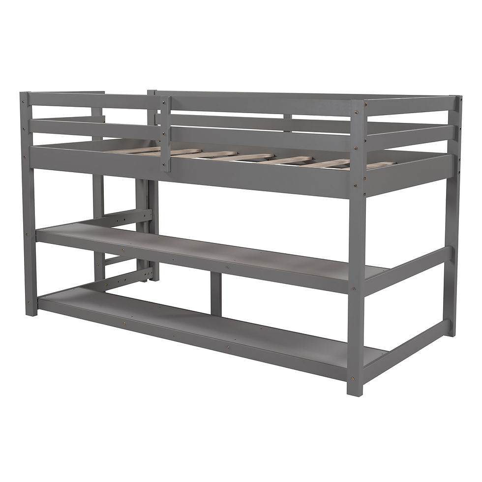Thumbnail: Twin size Loft Bed with Shelves, Gray