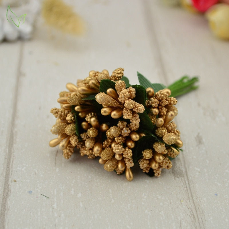 Thumbnail: 1.3.1:  12 Pcs Stamen Sugar Handmade Artificial Flowers Cheap Wedding Decoration