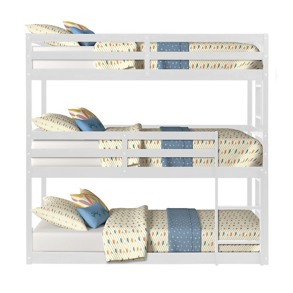 Thumbnail: Triple Bunk with Ladders,Detachable,Twin/Twin/Twin, White