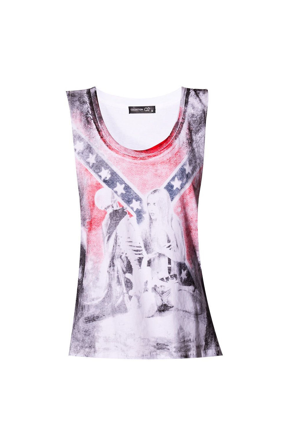 Miniaturbild: White Vest With Flag Print