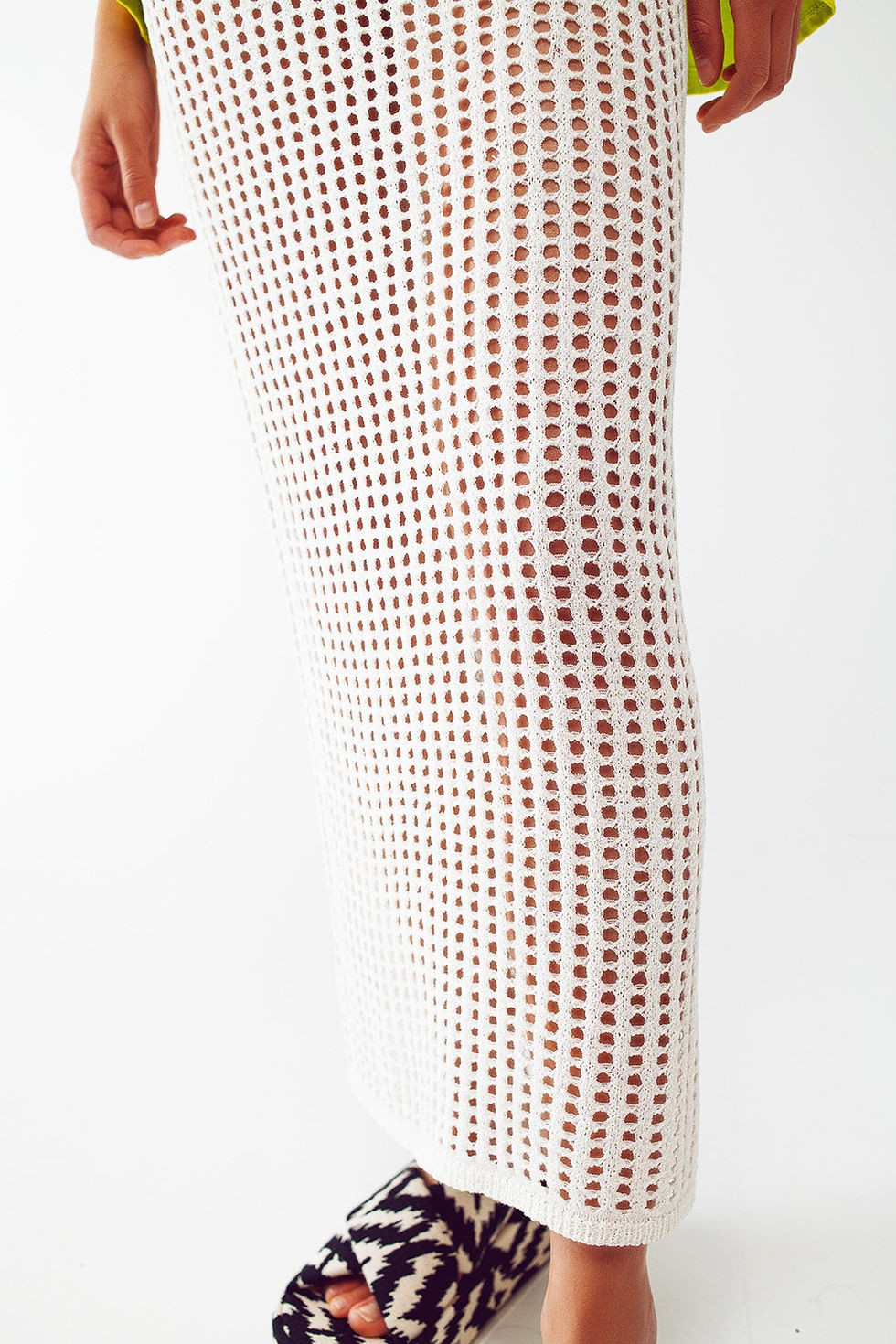 Miniaturbild: Maxi Sheer Crochet Skirt in White