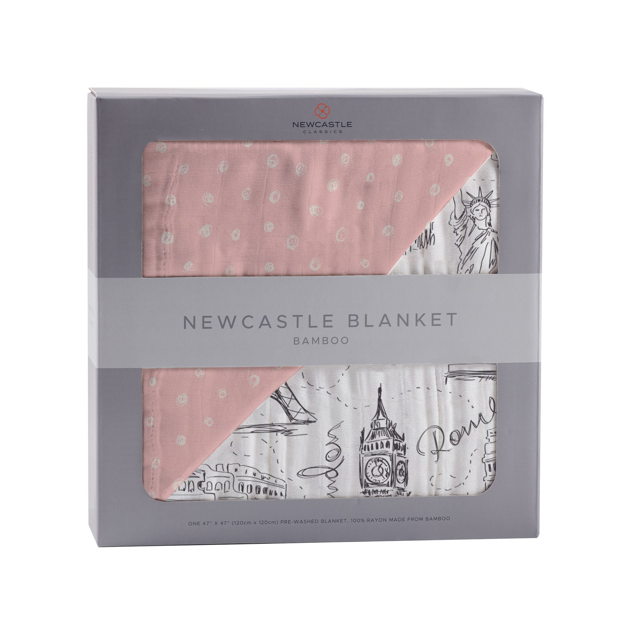 👼 Pearl Polka Dot & Cityscape Paris, New York Blanket