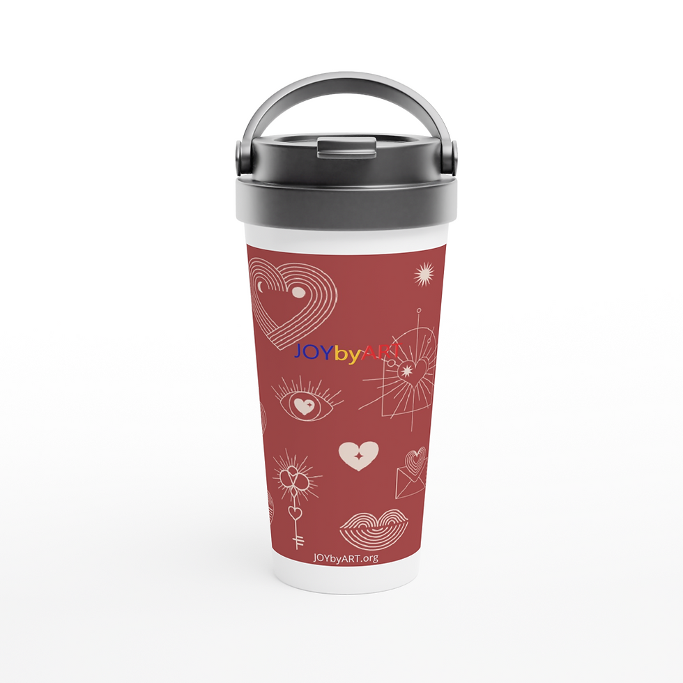 Thumbnail: JOYbyART Customizable White 15oz Stainless Steel Travel Mug