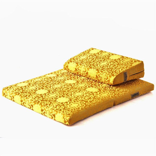Thumbnail: Zafu and Zabuton Meditation Cushion Set - Lotus Meditation Pillow