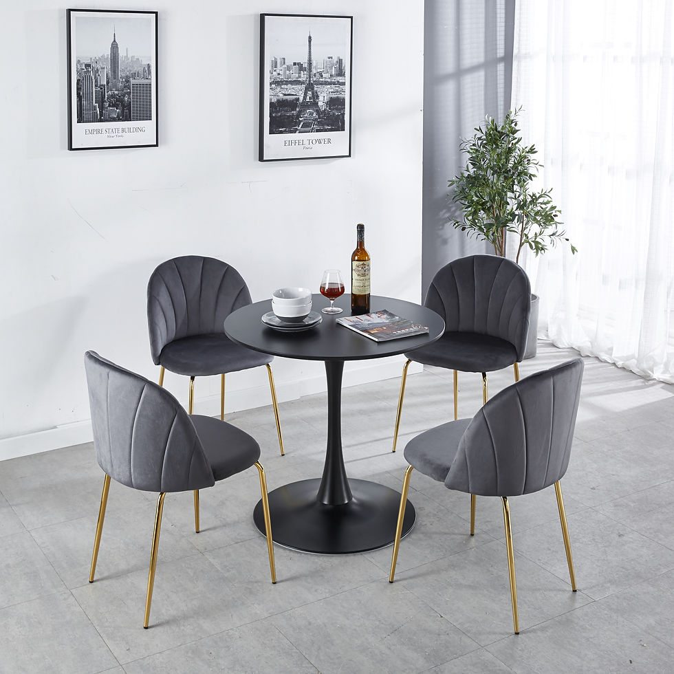 थंबनेल: Dining Table ,Wood Dining Table  Kitchen Table,round,black