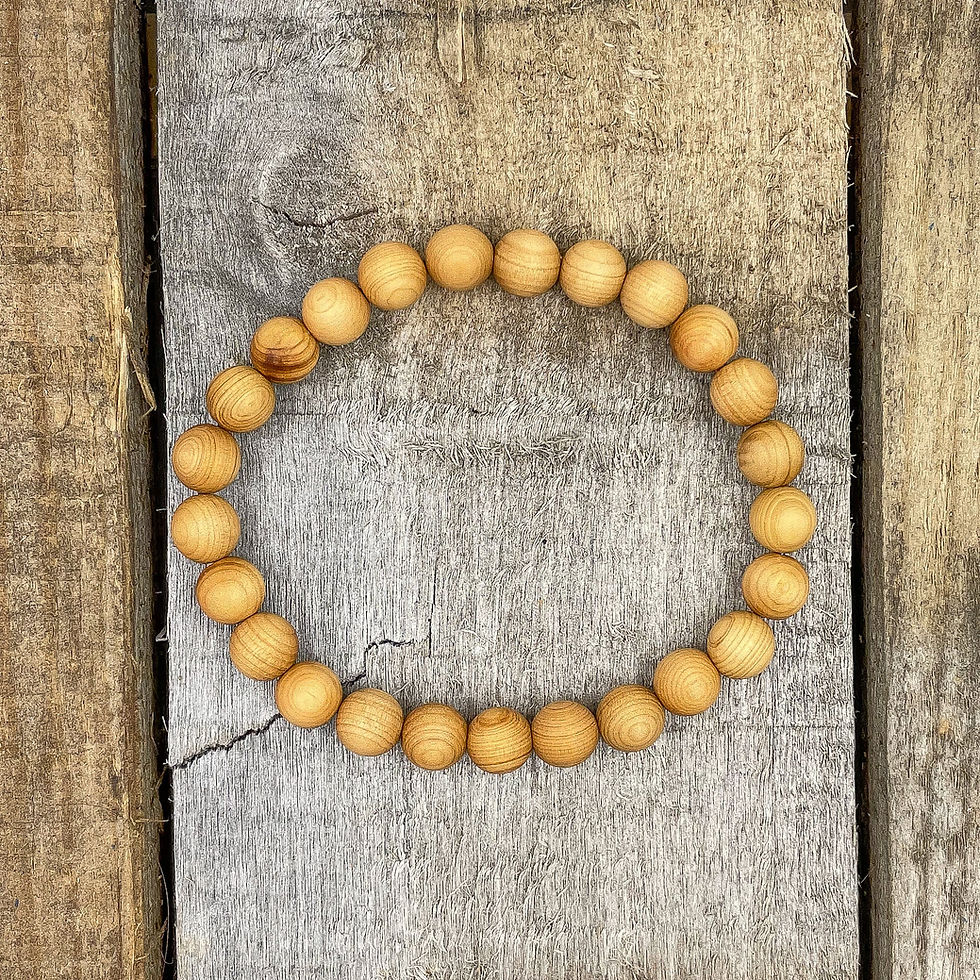 섬네일: Union - Cedar Wood Mala Beaded Bracelet