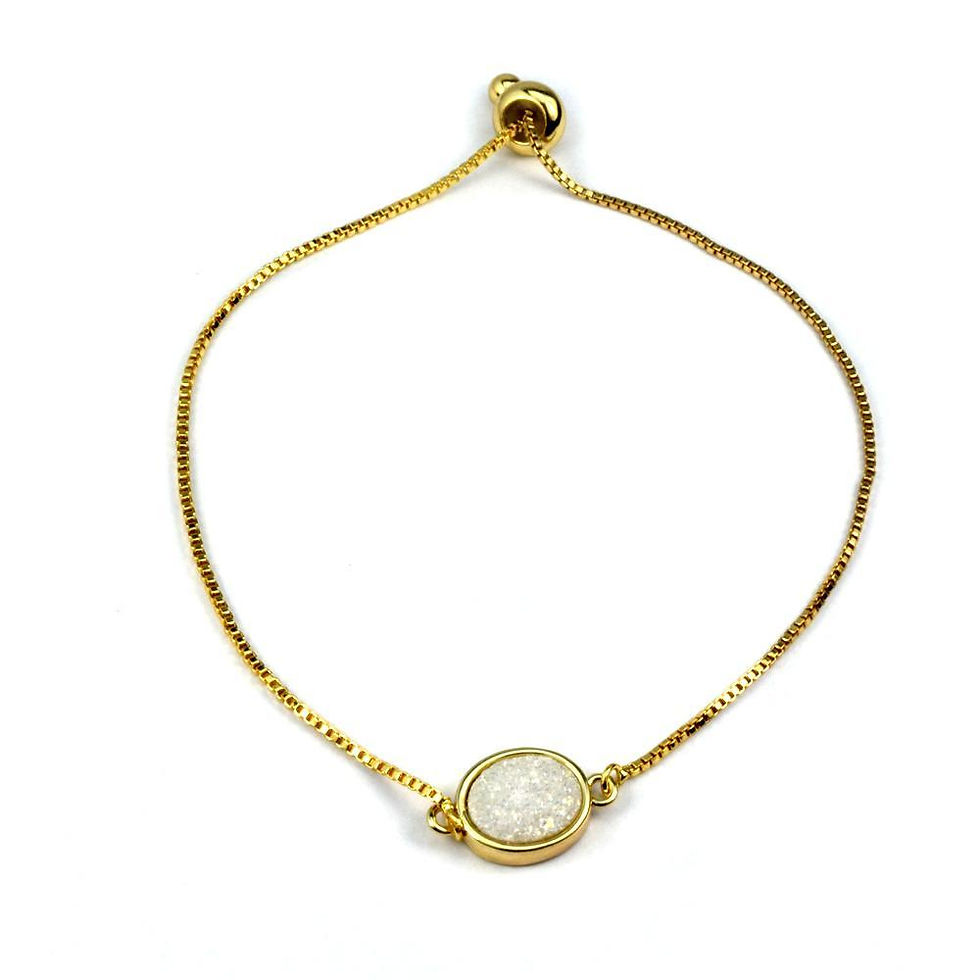 Thumbnail: 💫 Bracelet: Brandy Small Oval Gold Gem