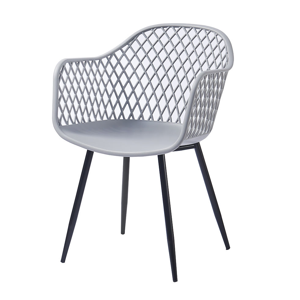 Thumbnail: Plastic dining chair for dining room, outdoor plastic chair （set of 2 Gray）