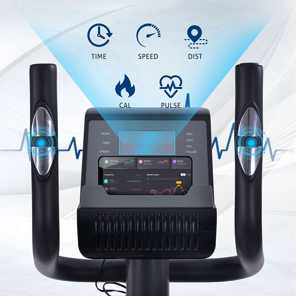 Miniatura: Elliptical Trainer Machine Upright Exercise Bike with 8-Level Magnetic Resistanc