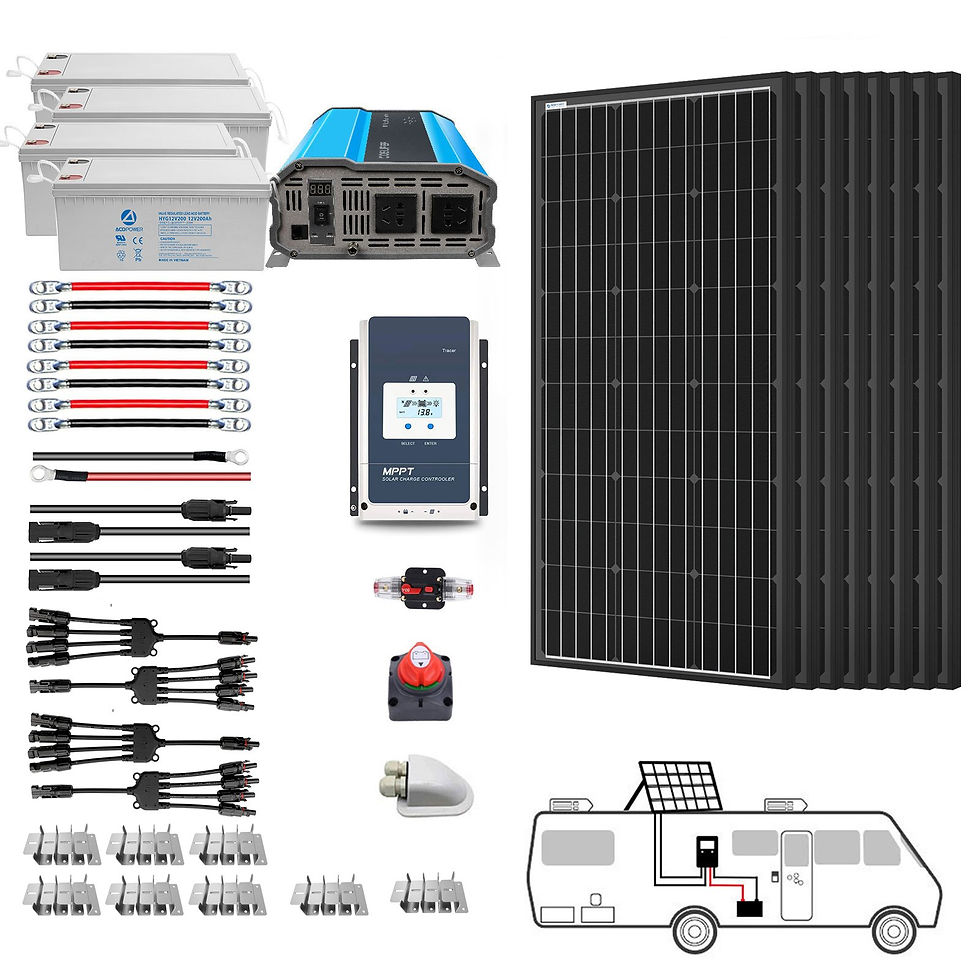 Thumbnail: ACOPOWER 800W Mono Black RV Solar System