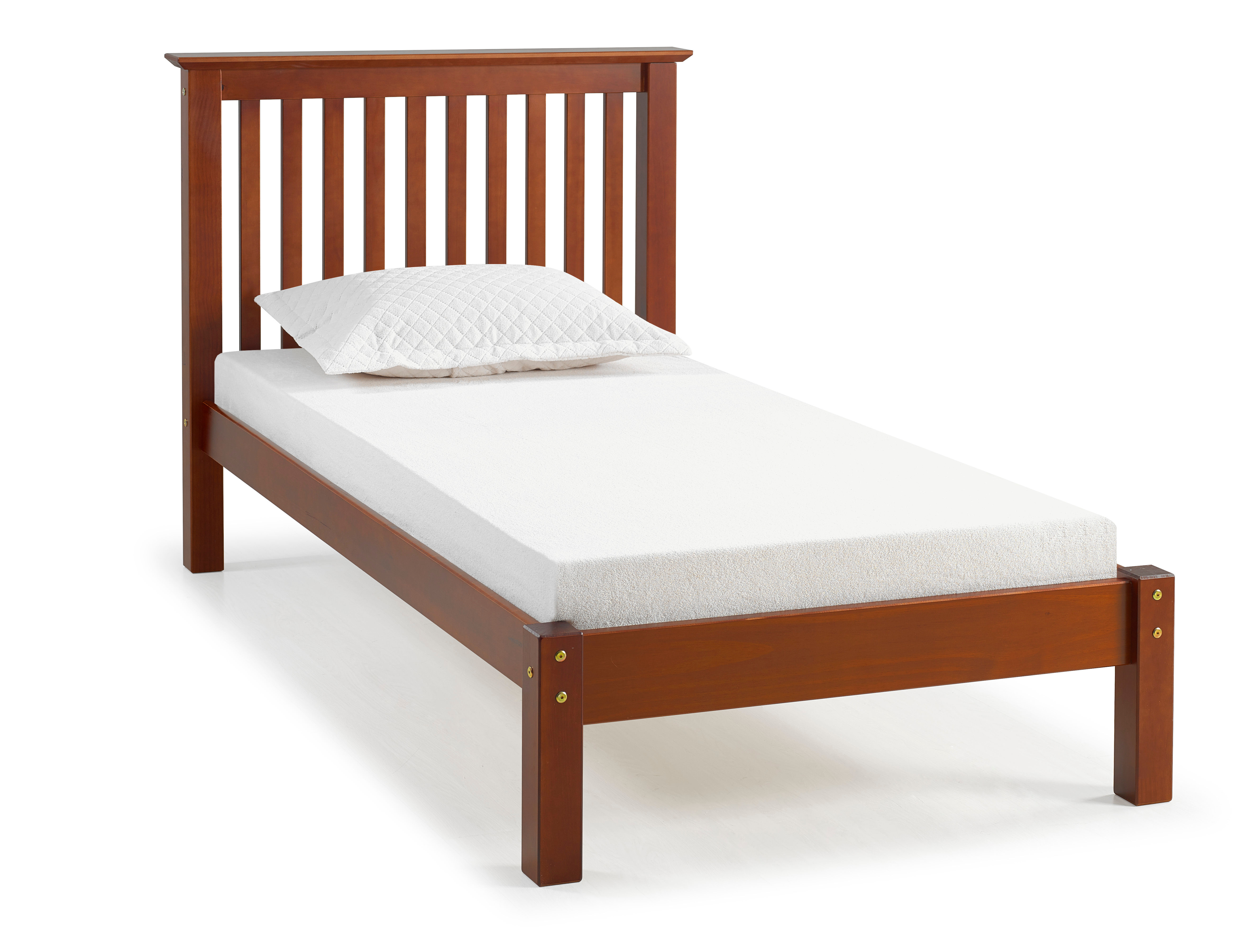 Barcelona Twin Wood Platform Bed, Chestnut