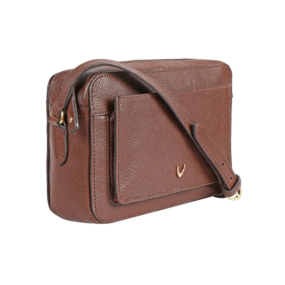 Thumbnail: Hidesign Leather Unisex Minimal Crossbody Man Purse Bag