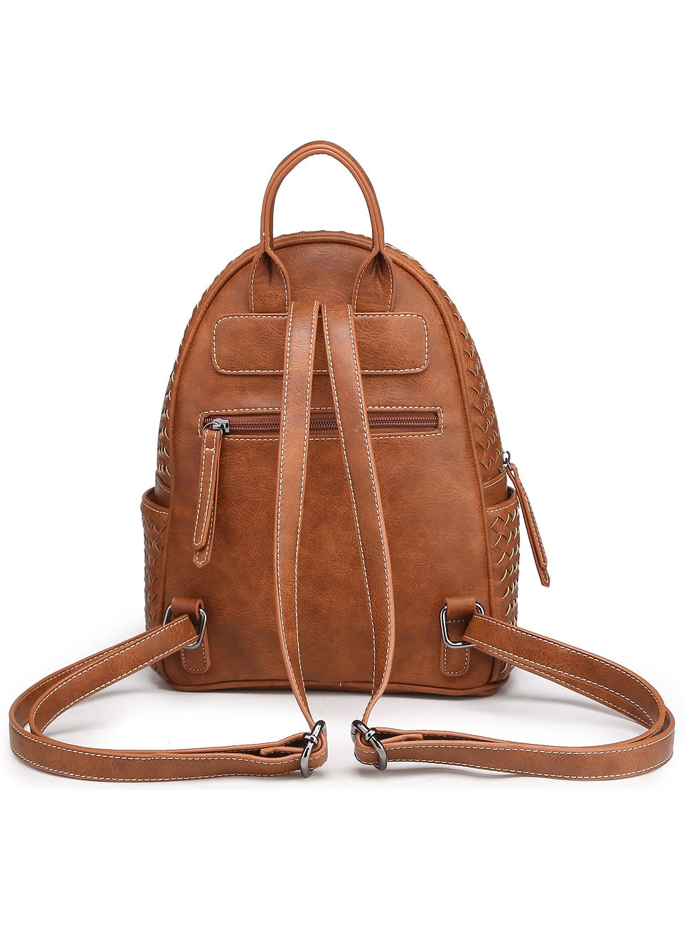 Thumbnail: ♀️ Woven Backpack Purse, Camel #MT1086-13 BR