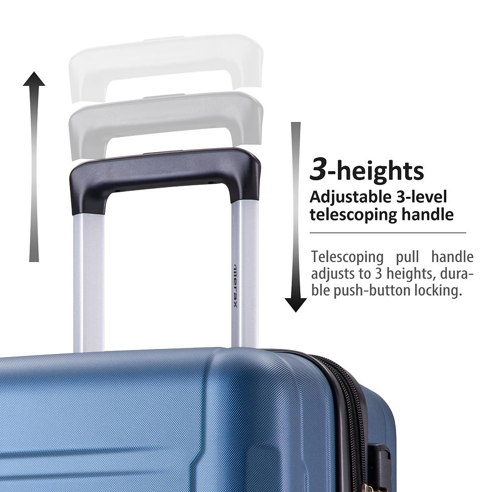 Thumbnail: Expanable Spinner Wheel 3 Piece Luggage Set ABS Lightweight Suitcase with TSA Lo