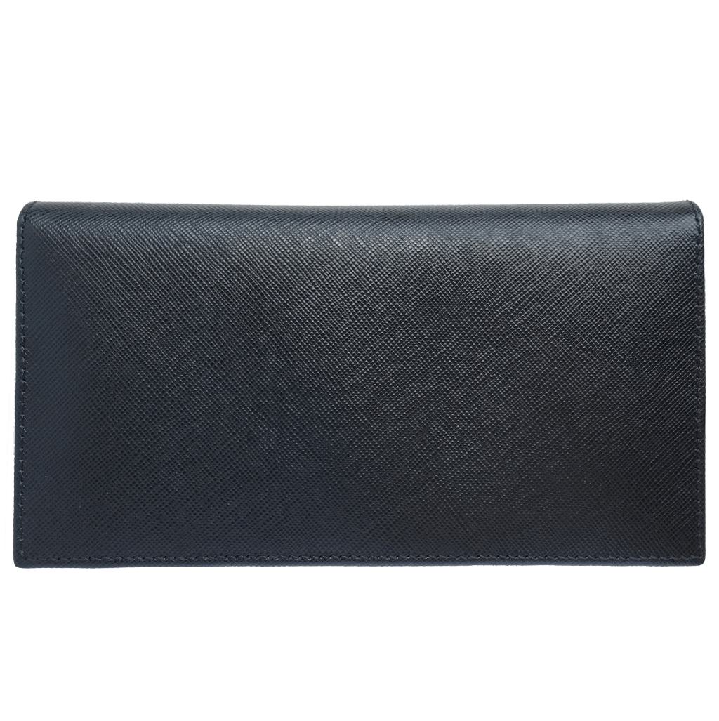 16 Credit Cards Saffiano Long Envelope Wallet, Black