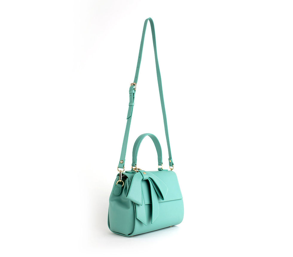 Thumbnail: Cottontail - Cyan Vegan Leather Bag.