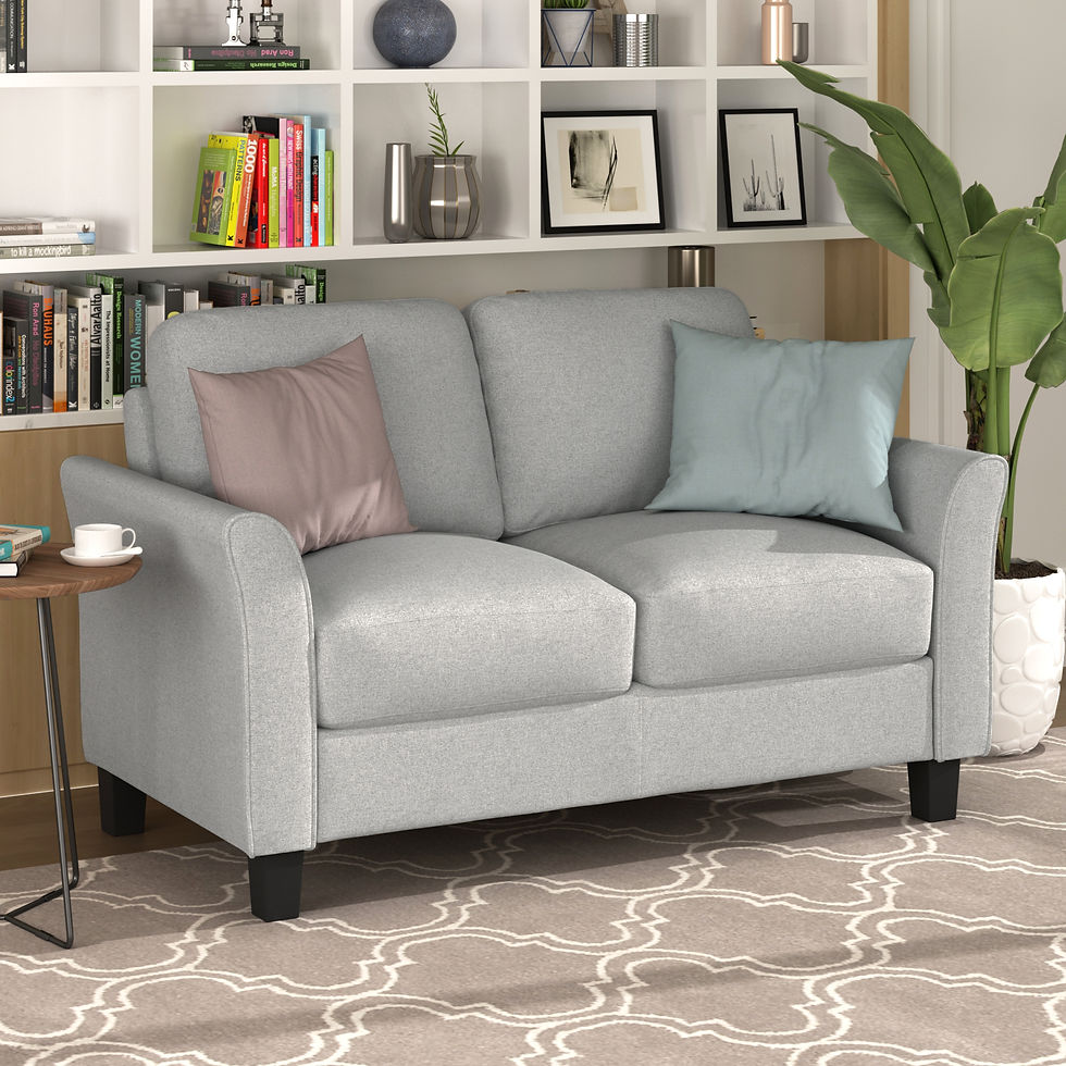 Thumbnail: Living Room Furniture Loveseat Sofa and 3-seat  sofa (Light Gray)