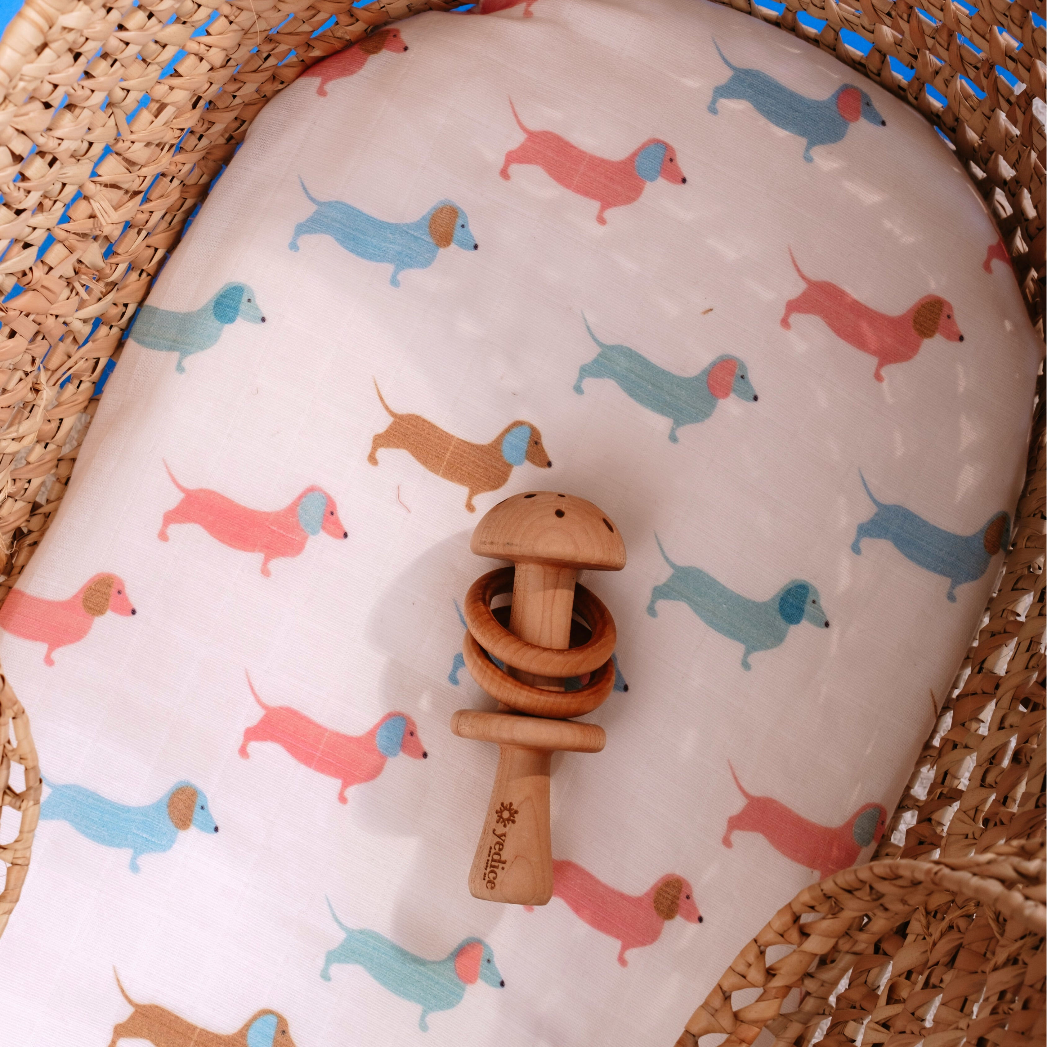 👶 Muslin Swaddle Baby Blanket - Dachshund Sausage Dog
