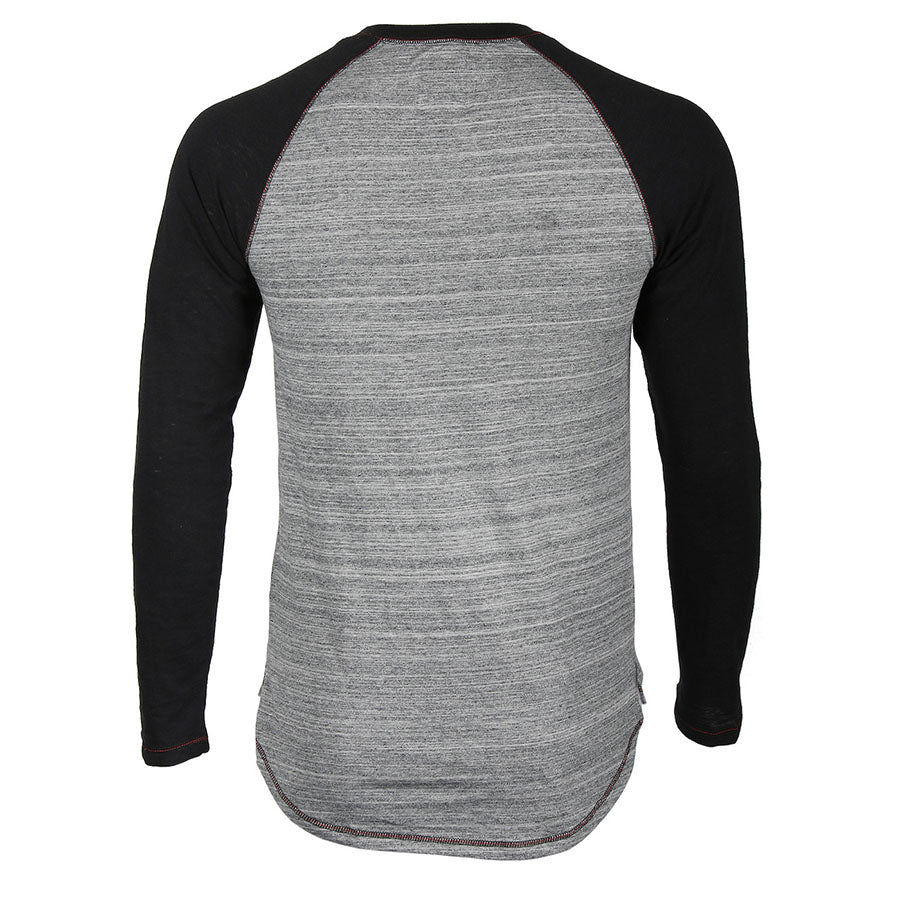 Thumbnail: ♂️ ZIMEGO Long Sleeve Contrast Raglan Henley V-Neck T-Shirts