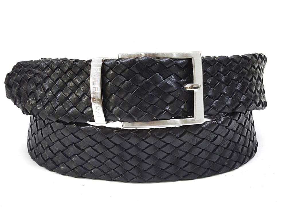 💫 PAUL PARKMAN Men's Woven Leather Belt, Black