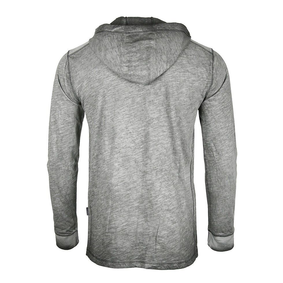 Thumbnail: ♂️ ZIMEGO Long Sleeve Vintage Oil Wash Garment Dye Hooded Henley