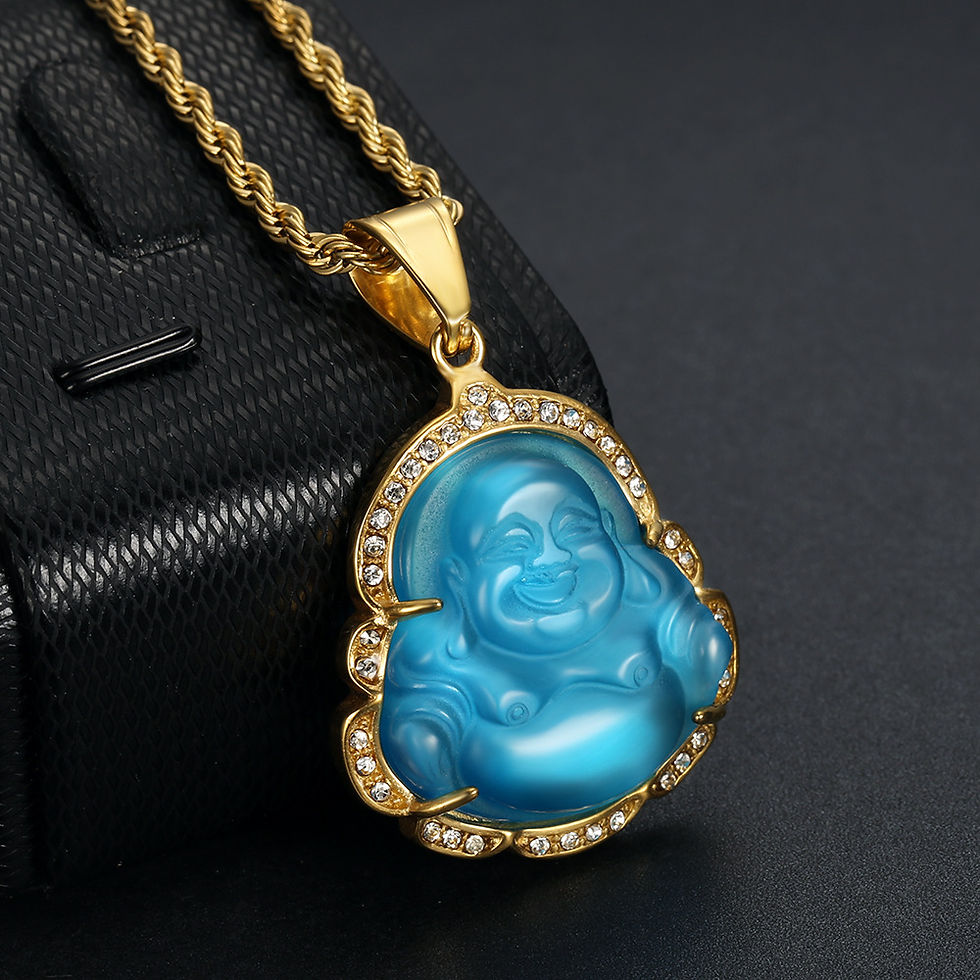 Thumbnail: Amulet: Joy Buddha Necklace with Opal Stone