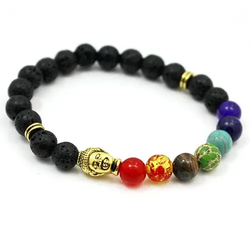 Thumbnail: Natural Stone Beaded Chakra Bracelet for Healing.