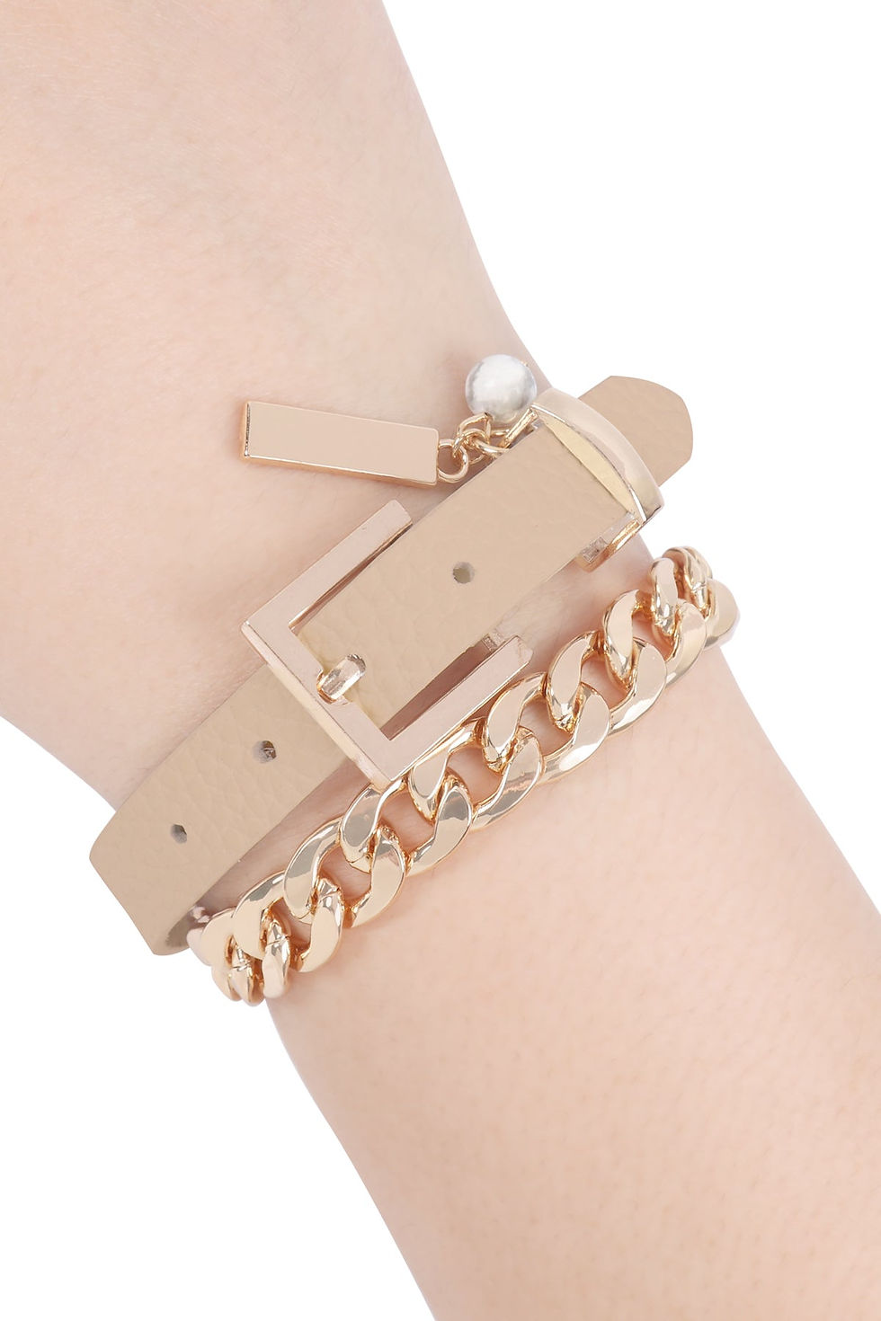 Thumbnail: Leather Chain Choker Bracelet