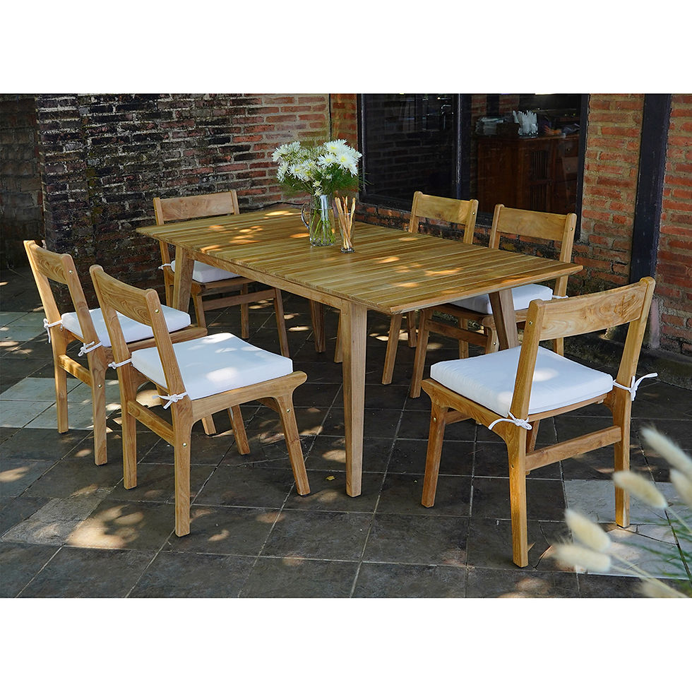 Thumbnail: ROSSIO - ICOO Teak 7-Piece Outdoor Dining Set