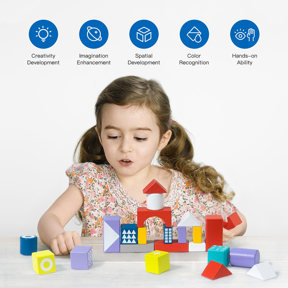 Miniaturbild: Wooden Building Blocks Set for Toddlers Kids,100 blocks