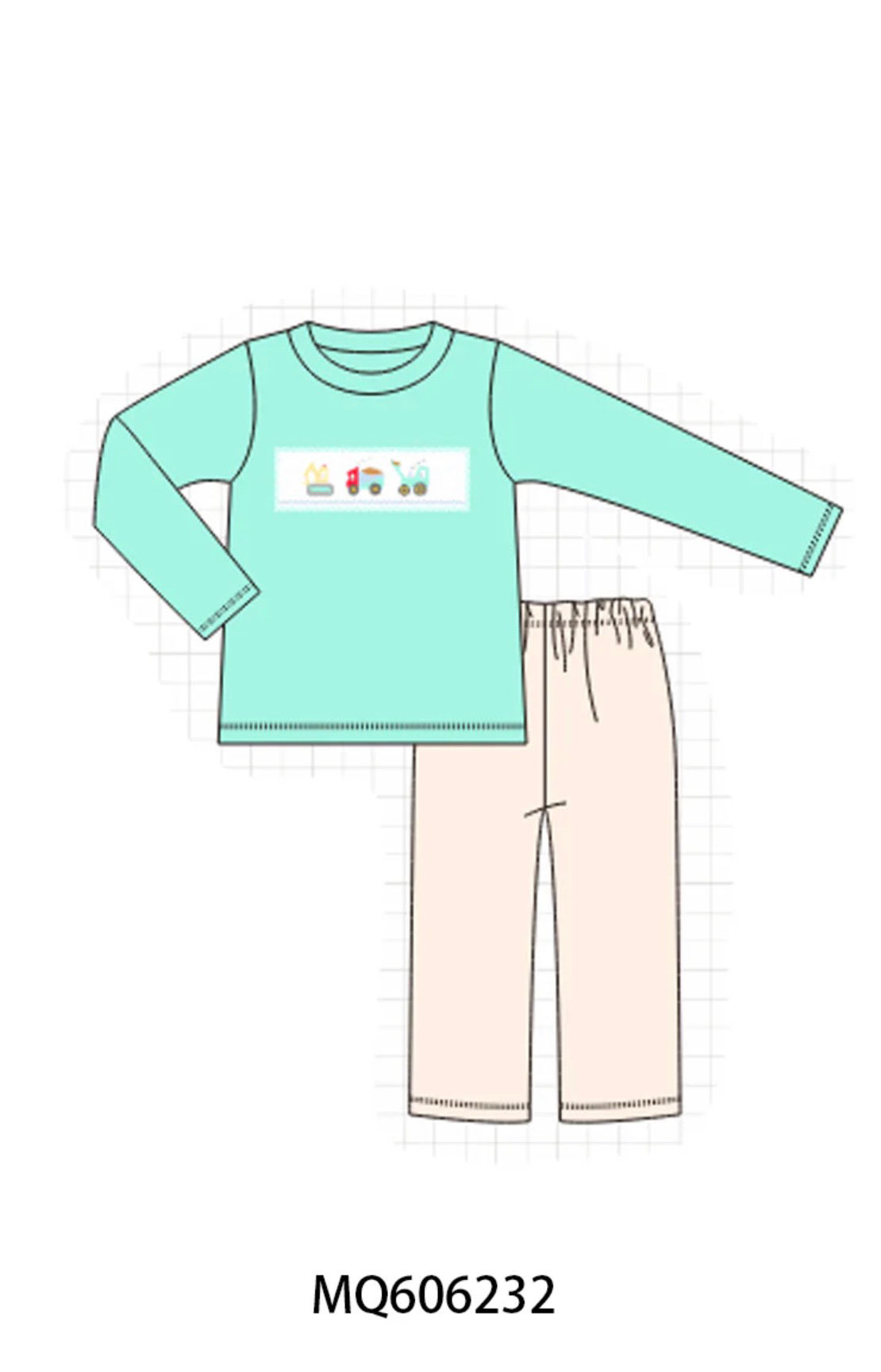 Green excavator pants set