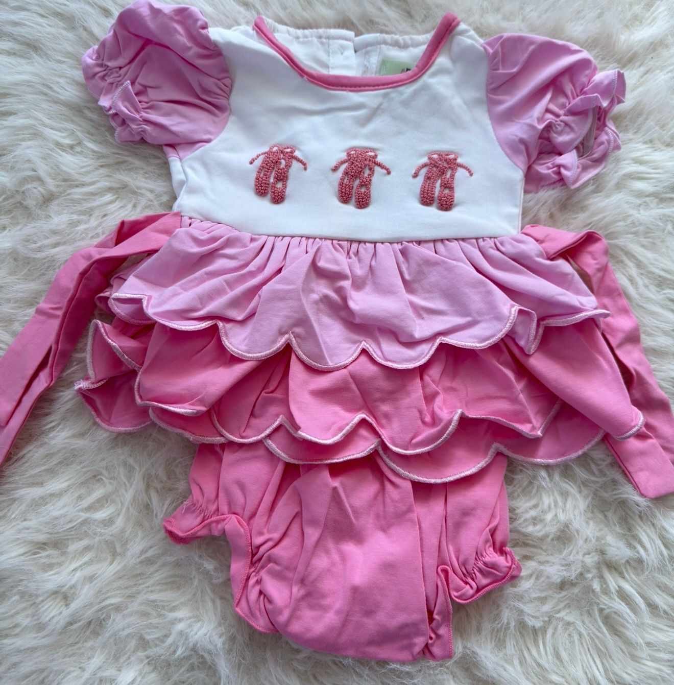 Little ballerina French knot bloomer set