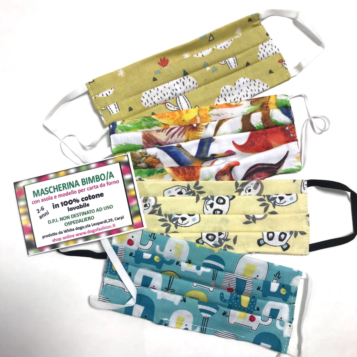 Pacchetto 4 mascherine bimbo 2-6anni