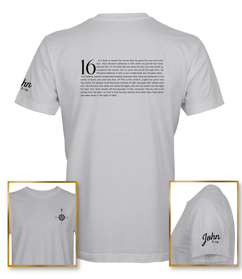 Thumbnail: John 3:16 ash shirt front design For God so loved the world Christian tee Always Iconic Apparels