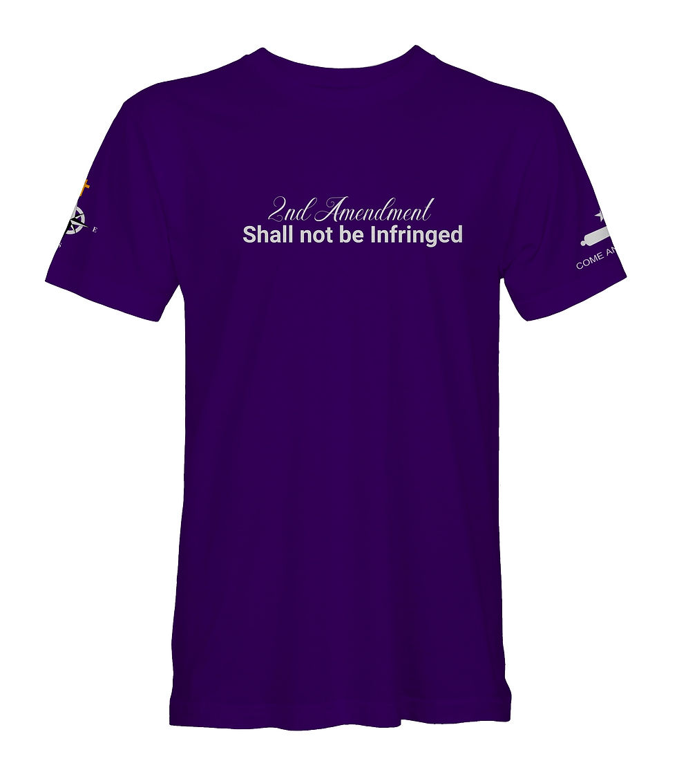 Thumbnail: Men's 2nd Amendment Front View Purple Christian tee Always Iconic Apparels