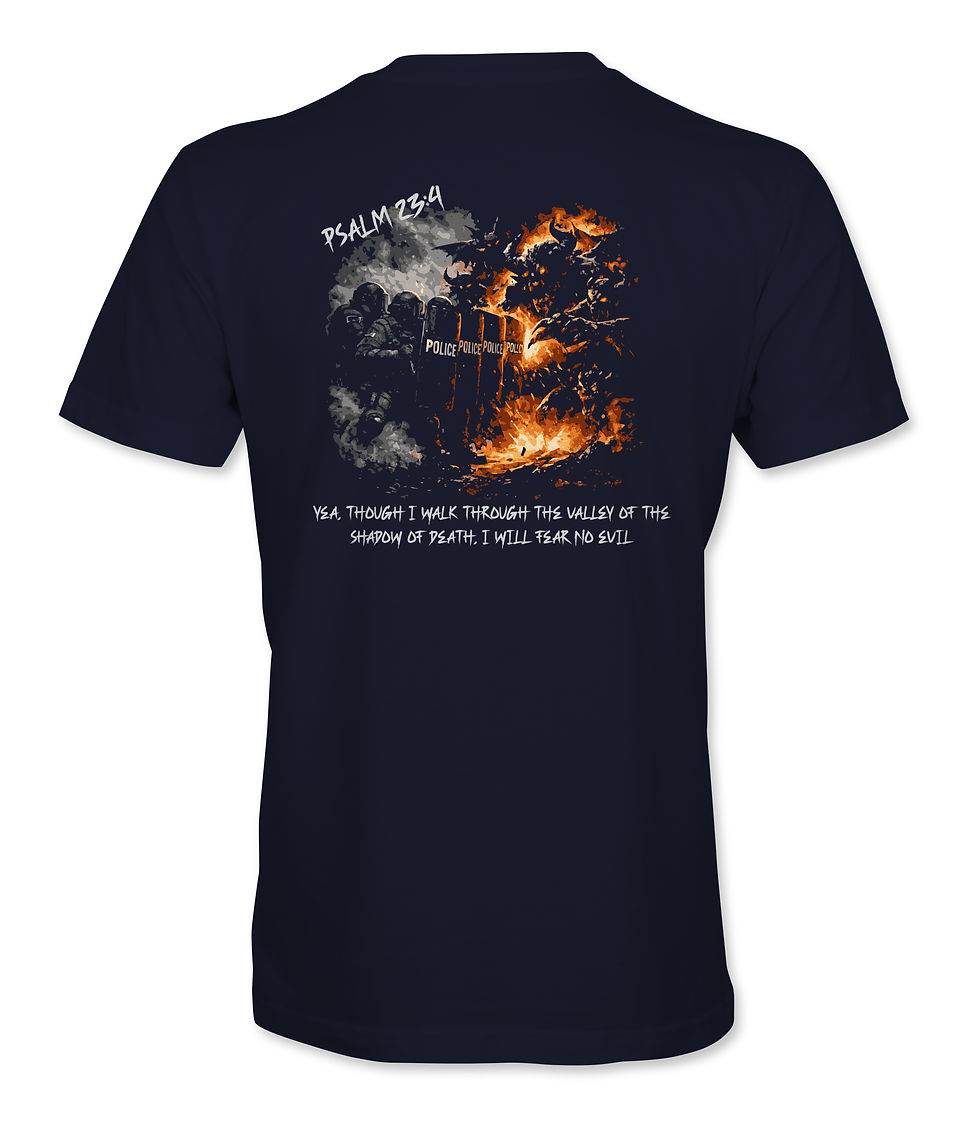 Thumbnail: Law Enforcement Tribute - Psalm 23:4 Police Shirt – Faith & Protection