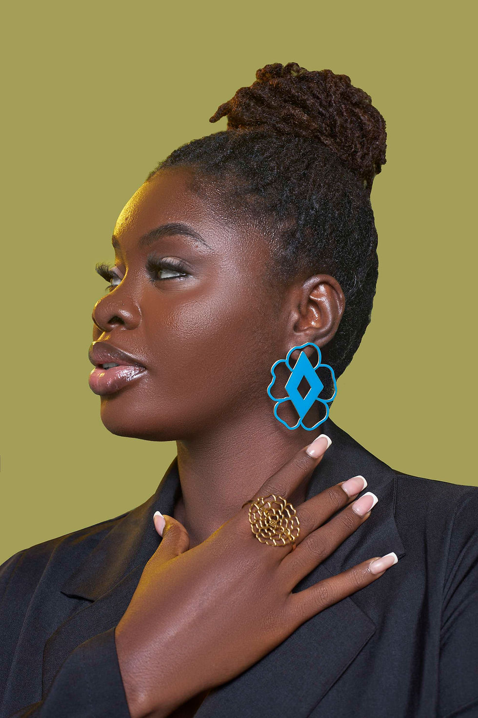 Miniature : GAMENI Bleue Dorée Boucle Pointe