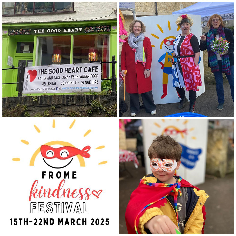 Frome Kindness Festival, Cafe front view, people involved in the festival