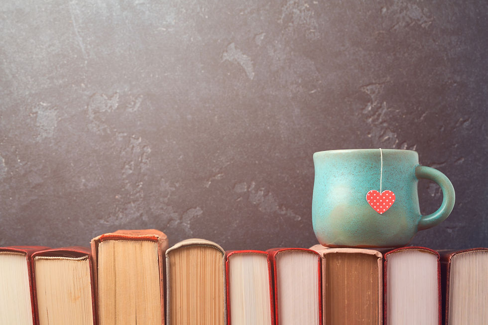 Books with a cup on the top