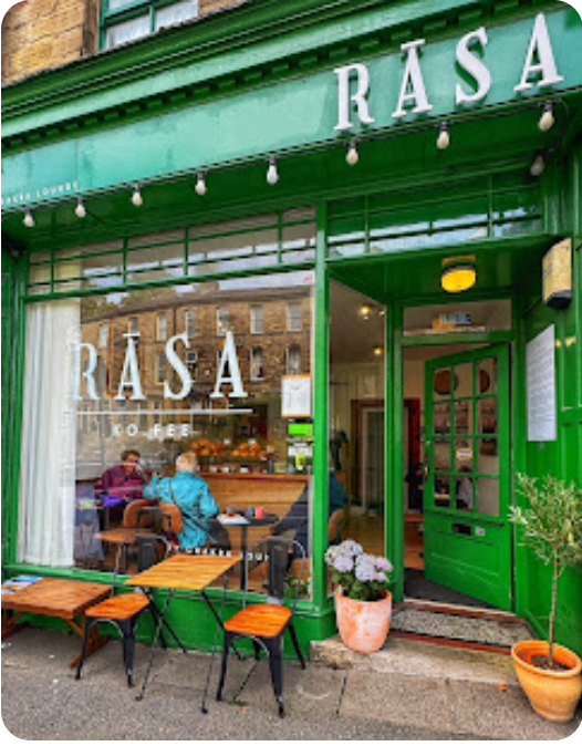 Rasa Coffee in Buxton, ideal for warm drinks after a winter spa session