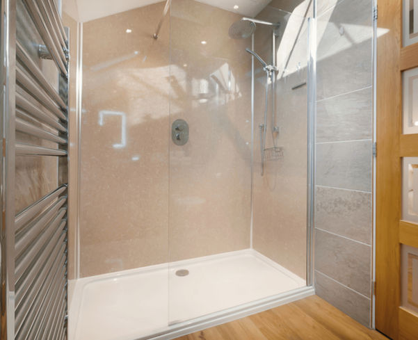 walk in shower room in Lake District self catering cottage Cumbria